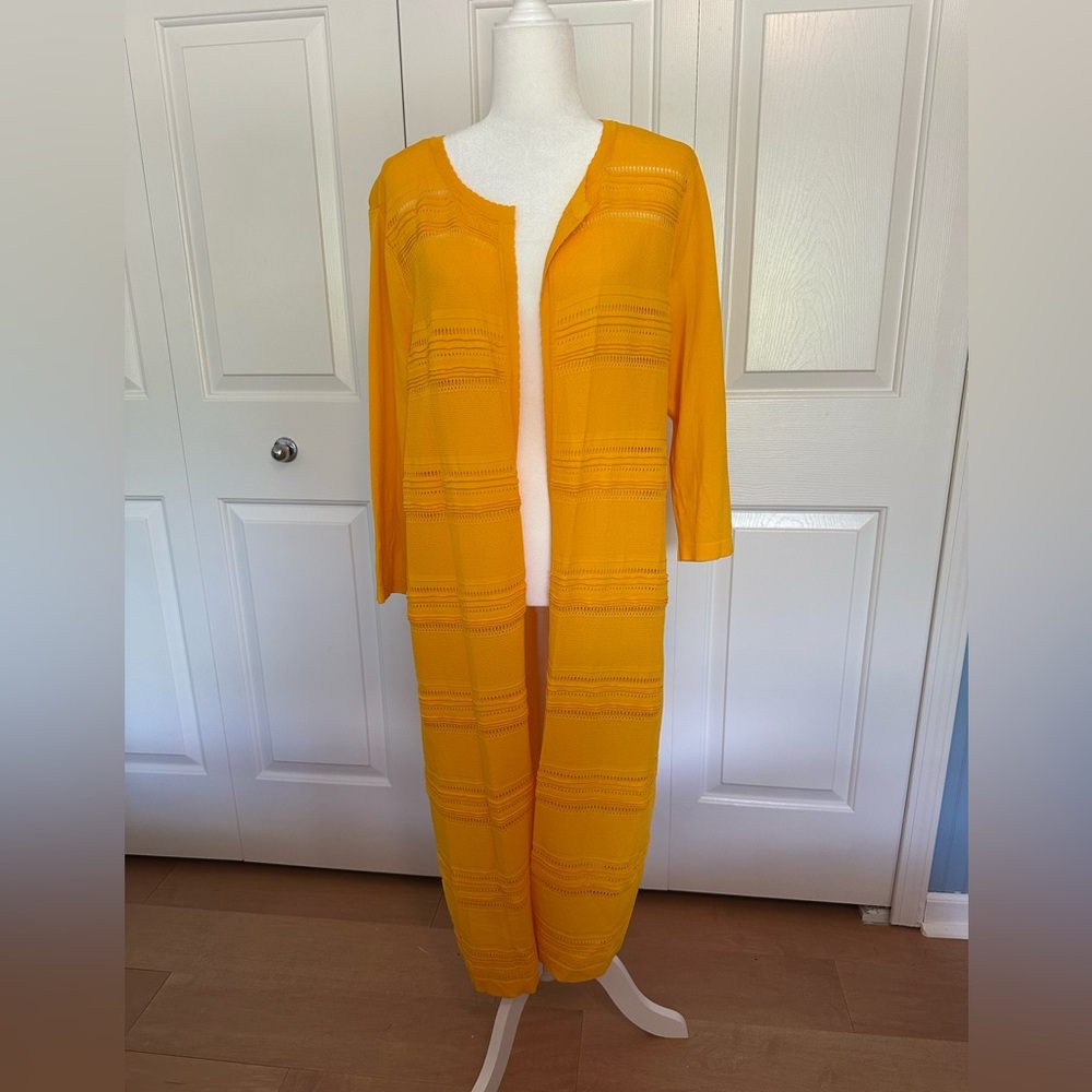 New York & Company Yellow Cardigan